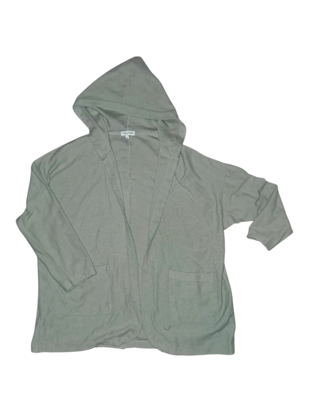 Pretty Rebel Light Sage Hooded Open Cardigan